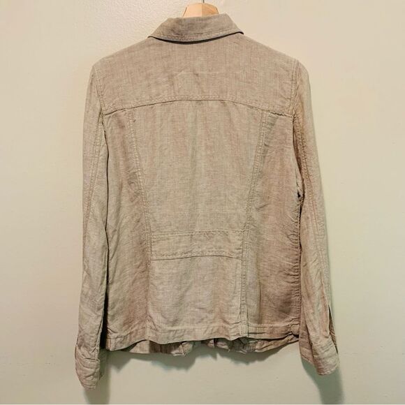 J. Jill Light Tan 100%  Linen Jean Jacket size medium - Picture 7 of 7